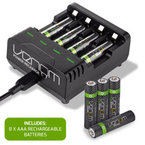 Venom Battery Charging Dock plus 8 x AAA 800mAh Rechargeable Batteries