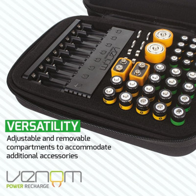Venom Battery Organiser Storage Case with Charge Tester