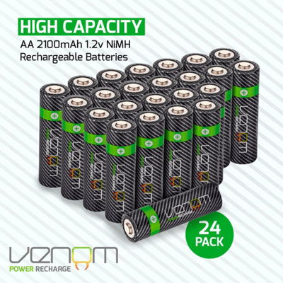 Venom Rechargeable AA Batteries - 2100mAh High Capacity - Pack of 24