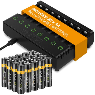 Venom Rechargeable AA Batteries & Charging Dock Includes 20 x 1000mAh