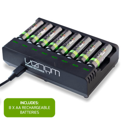 Venom Rechargeable AA Batteries & Charging Dock - Includes 8 x 2100mAh Batteries