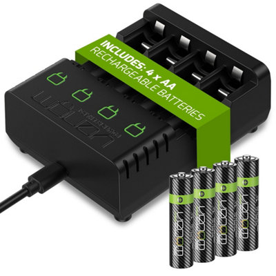 Venom Rechargeable AA Batteries plus Charging Dock Includes 4 x High Capacity AA Batteries