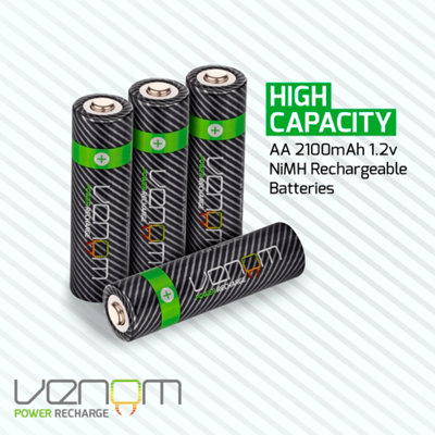 Venom Rechargeable AA Batteries plus Charging Dock (Includes 4 x High Capacity AA Batteries)