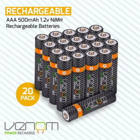 Venom Rechargeable AAA Batteries (20-Pack)