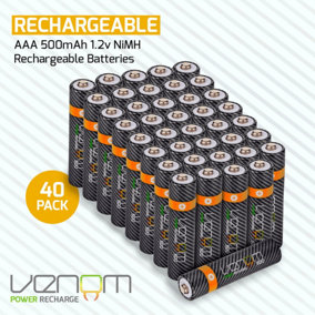 Venom Rechargeable AAA Batteries (40-Pack)