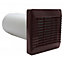 Vent Axia 254100 Wall Duct & Grille Vent Kit 100mm / 4 Inch (Brown)