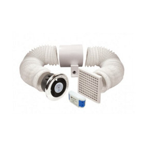 Vent Axia 441424 Lo-Carbon Vent-a-Light In-Line Extractor Fan with Light (Timer Model)