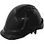Vented Safety Helmet - Material Webbing Cradle - Accessories Available - Black