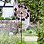 Venti Wind Spinner with Solar Powered Crackle Ball - Outdoor Garden Rustic Effect Decoration with Multicoloured LED Light - H130cm