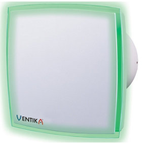 Ventika Green LED Lighted Modern Extractor Fan Wall Mounted Domestic Ventilation System
