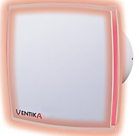 Ventika Red LED Lighted Modern Extractor Fan Wall Mounted Domestic Ventilation System