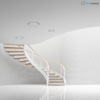Ventmann Circular Frameless Gypsum Ceiling Diffuser 1 Slot, 125mm ...