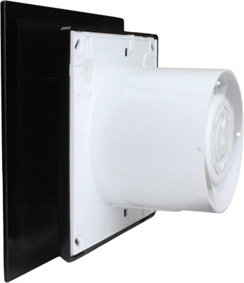 VENTS-CRYSTALIS 100 BLACK T  4 inch 100 mm Extractor Fan with Timer-5056194045155 - 5