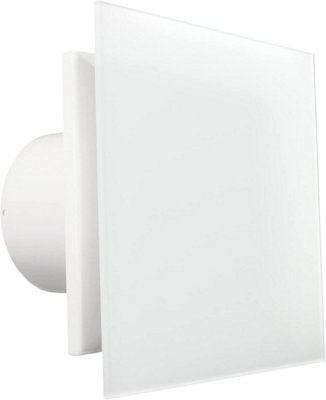 VENTS-CRYSTALIS 100 mm Glass Front Bathroom Extractor Fan with Timer and Humidity Sensor