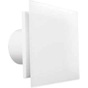 VENTS-CRYSTALIS 100 mm Glass Front Bathroom Extractor Fan with Timer and Humidity Sensor