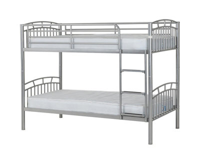 Ventura 3ft Bunk Bed in Silver Finish Can Be Used As Two Beds DIY at B&Q