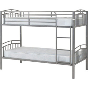 Ventura 3ft Bunk Bed in Silver Finish Can Be Used As Two Beds