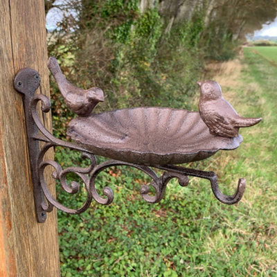 Venus Cast Iron Wall Mounted Bird Bath Feeder with Hanger