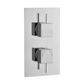 Venus Chrome Concealed Thermostatic Shower Valve With Square Controls & 1 Outlet