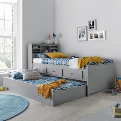 Bed with trundle and storage clearance drawers