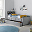 Venus Grey Guest Bed With Drawers No Trundle With Pocket Mattress