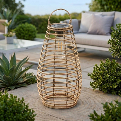 VENUS NATURAL RATTAN SOLAR GARDEN LANTERN