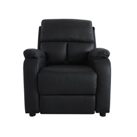 Venus PU Leather Recliner Armchair Living Room Reclining Chair in Black
