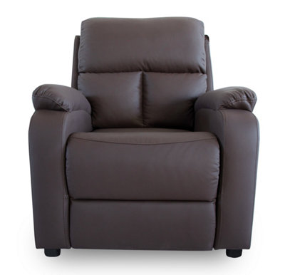 Venus PU Leather Recliner Armchair Living Room Reclining Chair in Brown