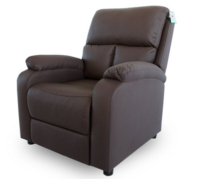 Venus PU Leather Recliner Armchair Living Room Reclining Chair in Brown