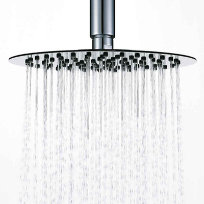 Venus Round Stainless Steel Chrome Rainfall Shower Head (W)300mm - 3