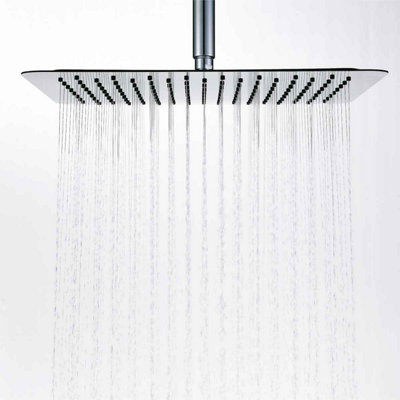 Venus Square Stainless Steel Chrome Rainfall Shower Head (W)400mm - 3