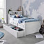 Venus White Guest Bed With Drawers And Trundle With Spring Mattresses