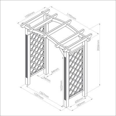Venus Wooden Garden Arch with Trellis by Zest Outdoor Living
