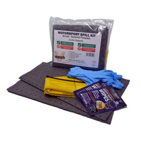 VEOSORB Motorsport Vehicle Spill Kit (Small). MSA Compliant for Rally, Race or Trackday