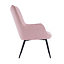 VERA FABRIC OCCASIONAL LIVING ROOM BEDROOM MODERN METAL LEGS ACCENT CHAIR ARMCHAIR (Pink)