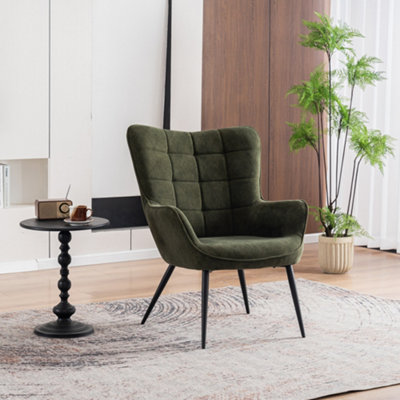Vera Occasional Armchair Living Room Bedroom Modern Velvet Accent Chair Green