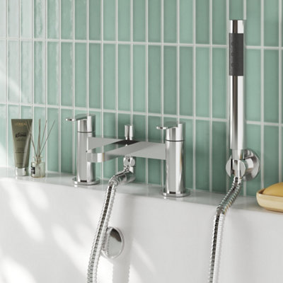 VERAISON DECK MOUNTED BATH SHOWER MIXER WITH KIT CHROME CONTEMPORARY 2 ...