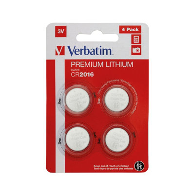 Verbatim Premium Lithium button cells CR2016 4-pack 3 V 80 mAh ...