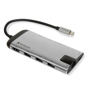 Verbatim USB-C Multiport Hub - USB 3.0, HDMI, 4K, Ethernet, SD/microSD ...