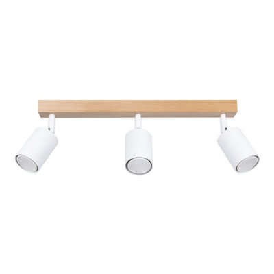 Verdo Steel/Wood White/Wood 3 Lights Modern Ceiling Light