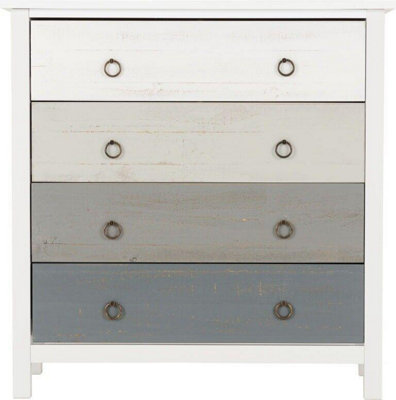 Vermont 4 Drawer Chest of Drawers in White and Grey Finish