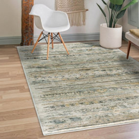 Vernal Kwan Grey, Beige, and Green Machine Washable Rug -  For Living Room, Dining Room, Bedroom, Kitchens, 120 cm x 180 cm
