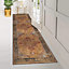 Vernal Milagros Ochre, Walnut Brown, and Rust Machine Washable Runner - For Living Room, Dining Room, Bedroom, 76 cm x 243 cm