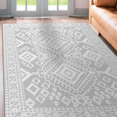 Vernal Yonker Machine Washable Rug, Grey 120 cm x 180 cm