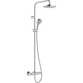 Vernis Blend exposed showerpipe 200 1 jet EcoSmart with thermostat chrome