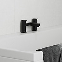 Vernis Shape 2-hole rim matt black mounted bath filler