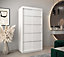 Verona 01 Contemporary 2 Sliding Door Wardrobe 5 Shelves 2 Rails White Matt (H)2000mm (W)1000mm (D)620mm