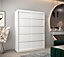Verona 01 Contemporary 2 Sliding Door Wardrobe 5 Shelves 2 Rails White Matt (H)2000mm (W)1500mm (D)620mm