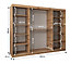 Verona 02 Contemporary 3 Mirrored Sliding Door Wardrobe 9 Shelves 2 Rails Black Matt (H)2000mm (W)2500mm (D)620mm