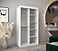 Verona 04 Contemporary 2 Mirrored Sliding Door Wardrobe 5 Shelves 2 Rails White Matt (H)2000mm (W)1000mm (D)620mm